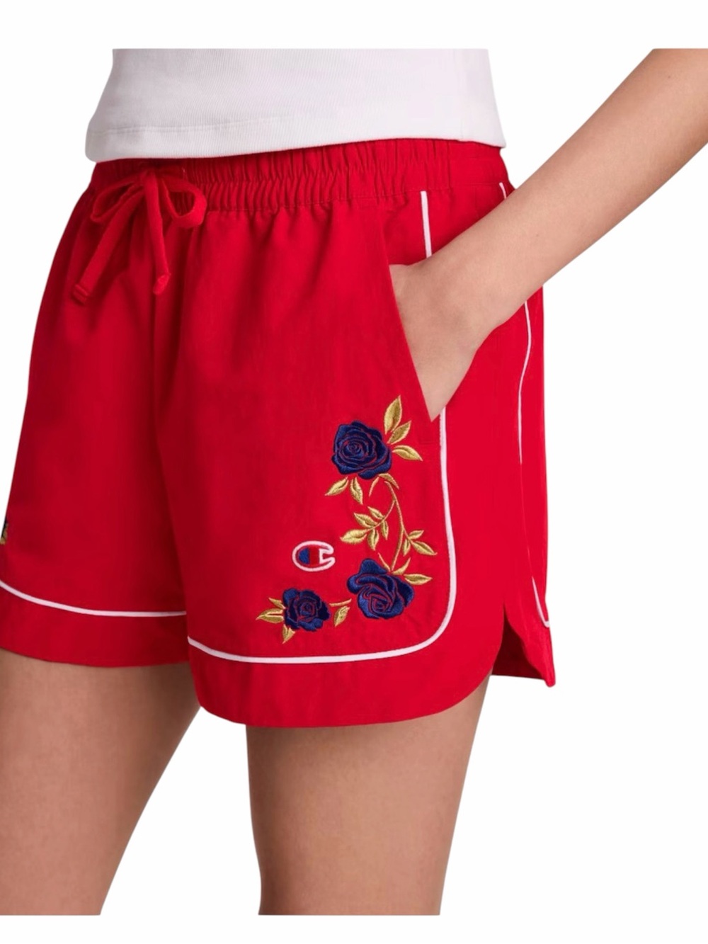 Champion Women's Goalkeeper Rose Embroidery Shorts in Red Size XXL NWT